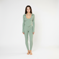 The Ribbed Collar Pant Set