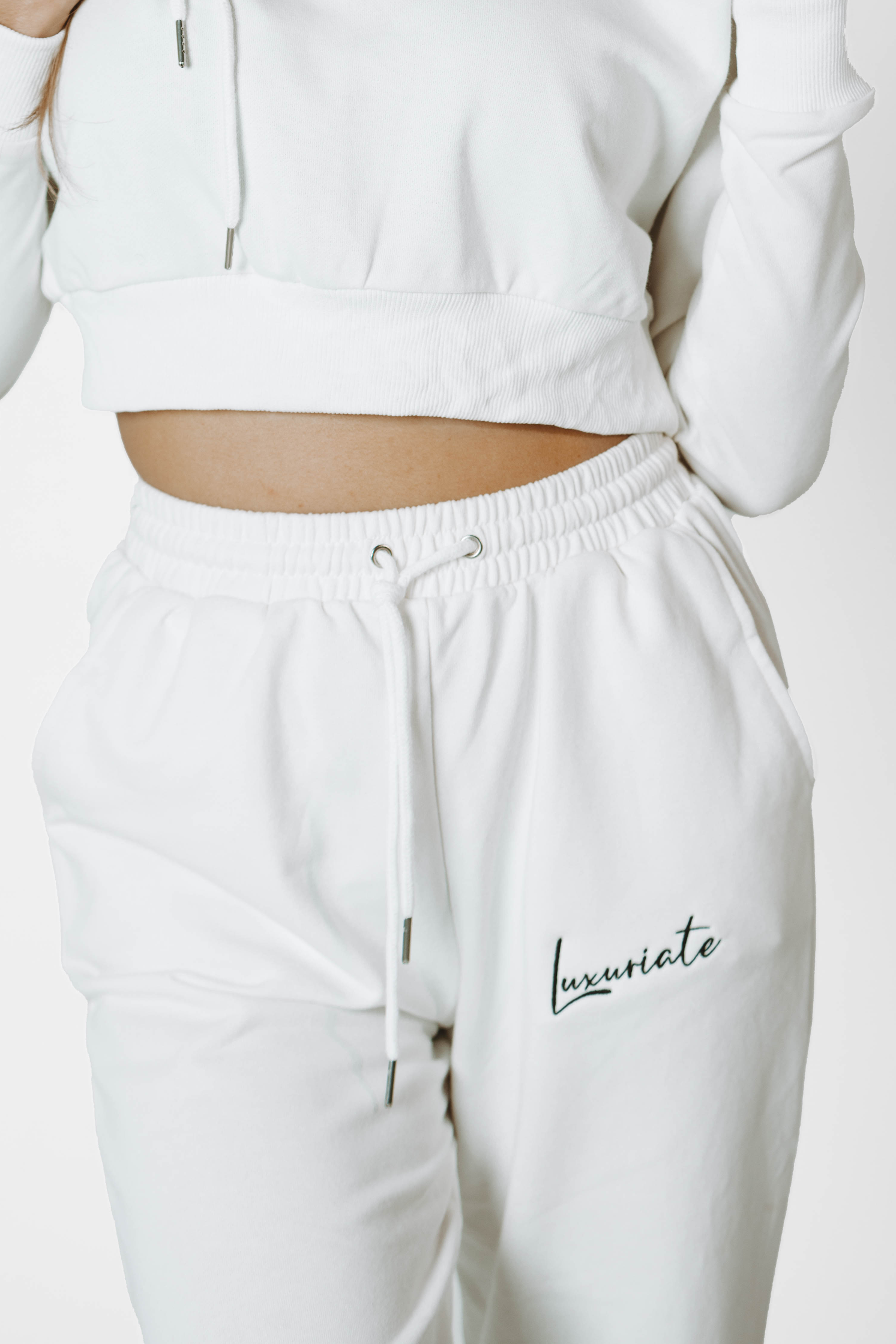 White LUX Joggers