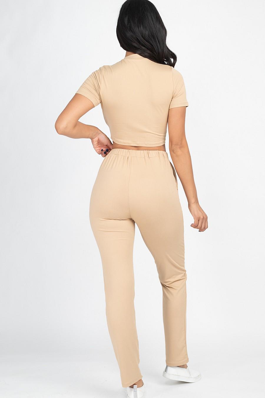 Safari Cropped Tee & Pant Set