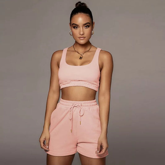 Pink Nadia Fleece Short Set