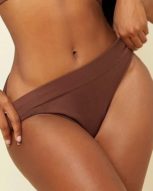 The Cacao Ribbed Thong