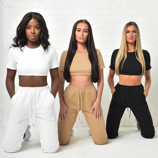 Lounge Crop Top Pant Set