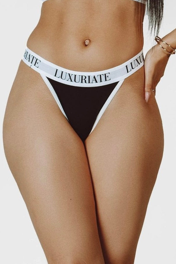 LUX Triangle Thong in Black