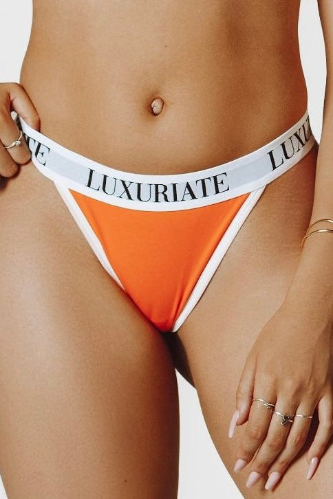 LUX Triangle Thong in Orange
