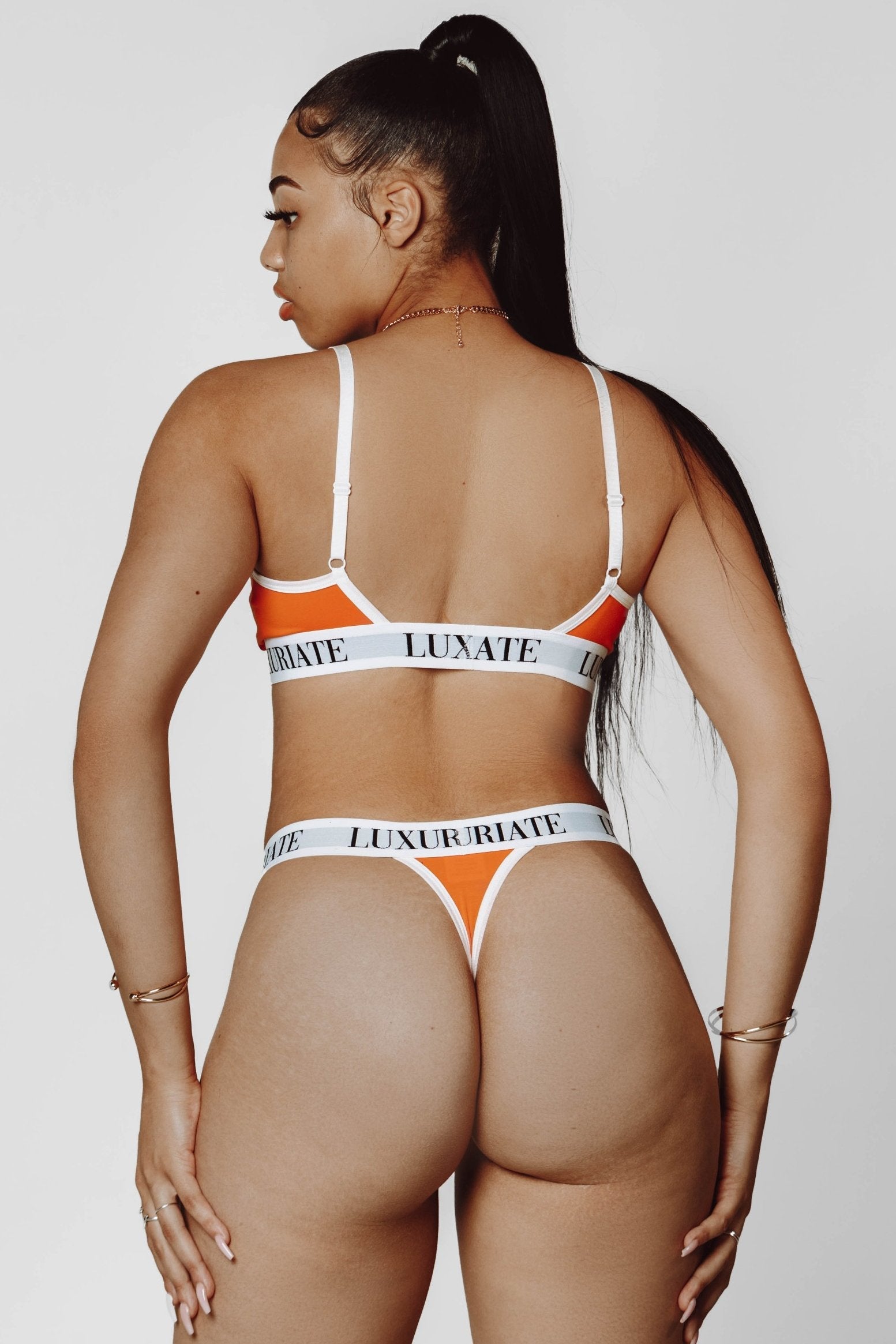 LUX Triangle Thong in Orange