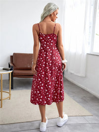 The Bordeaux Blossom Midi Dress