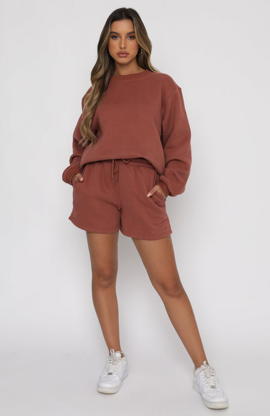 Sierra Cozy Oversize Fleece Lined Short Set