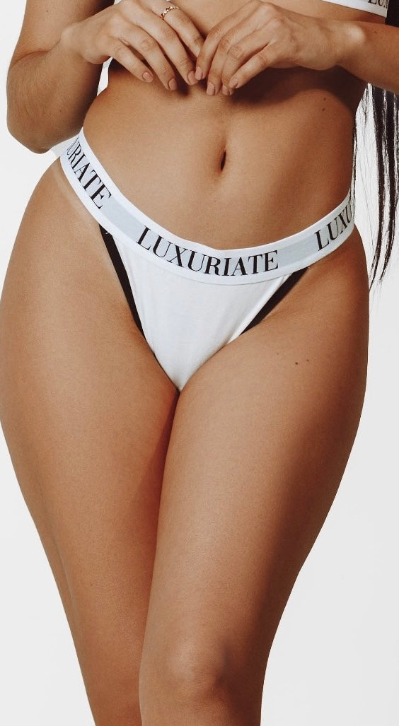 LUX Triangle Thong in White